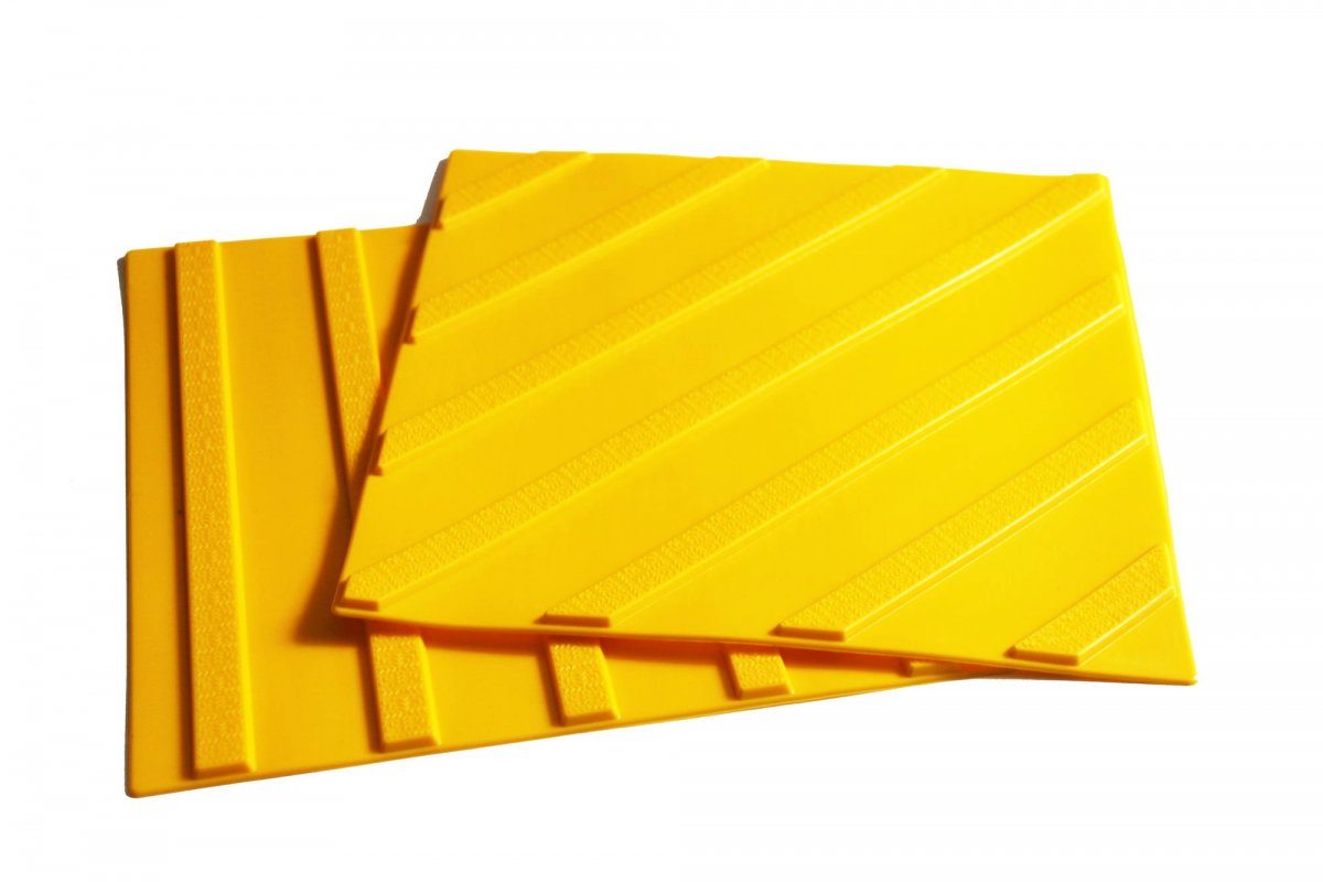 Тактильная плитка, продольный риф (желтая)