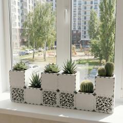 Набор №4 настольное кашпо для растений из 10 мини кубиков