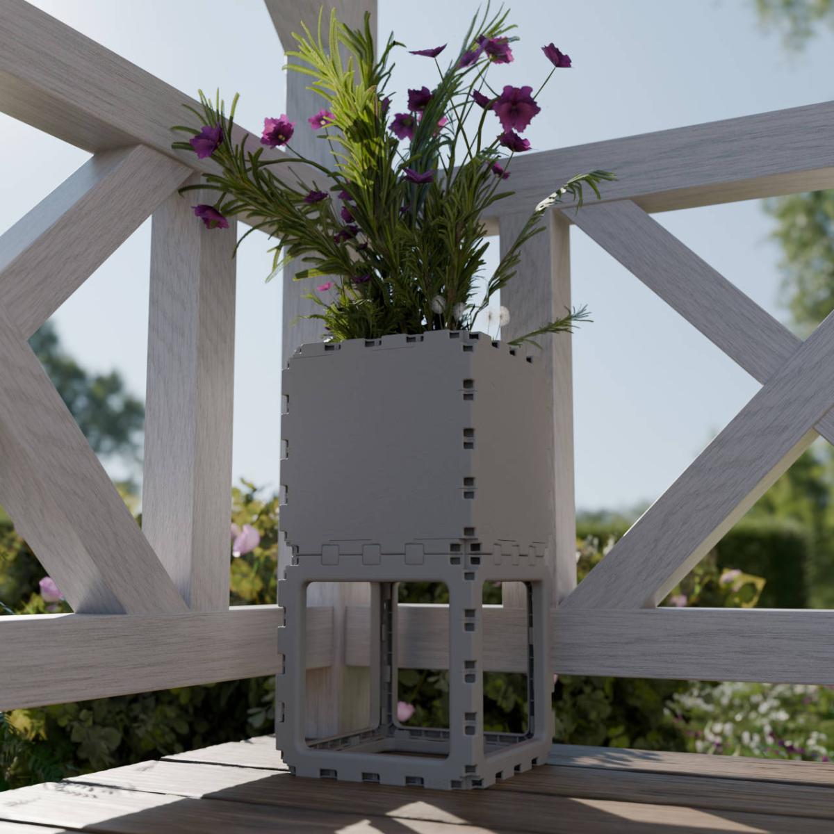 Кашпо соло 2 куба