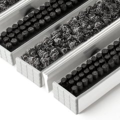 Грязезащитные алюминиевые модули «ПластФактор» Ворс–Щетка–Скребок