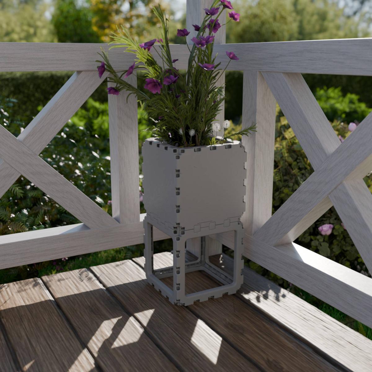 Кашпо соло 2 куба