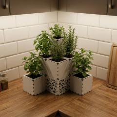 Набор №3 настольное кашпо для растений из 10 мини кубиков