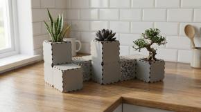 Набор №2 настольное кашпо для растений из 10 мини кубиков