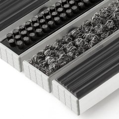 Грязезащитные алюминиевые модули «ПластФактор» Резина–Щетка–Ворс